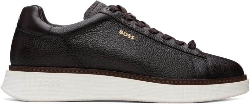 Brown Leather Sneakers 262085M237046