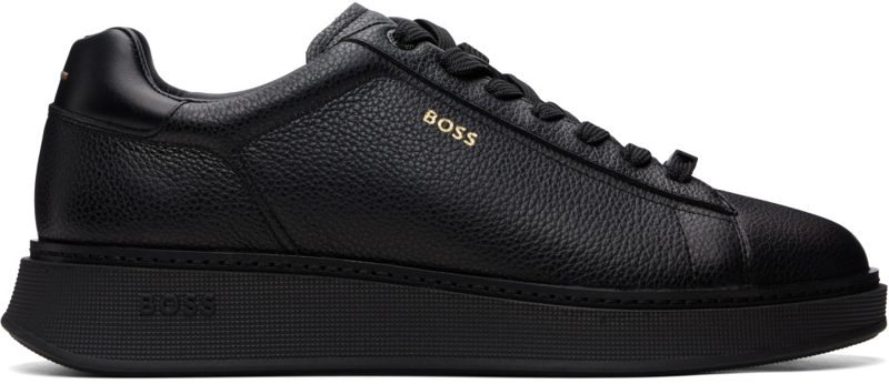Black Leather Sneakers 262085M237045