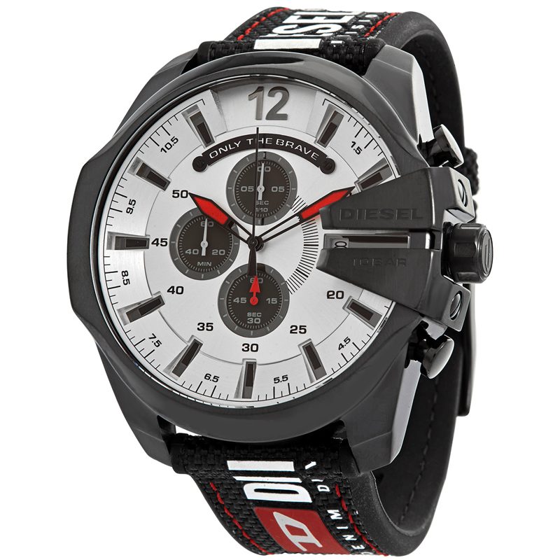 Mega Chief Chronograph Quartz Silver Dial Mens Watch DZ4512