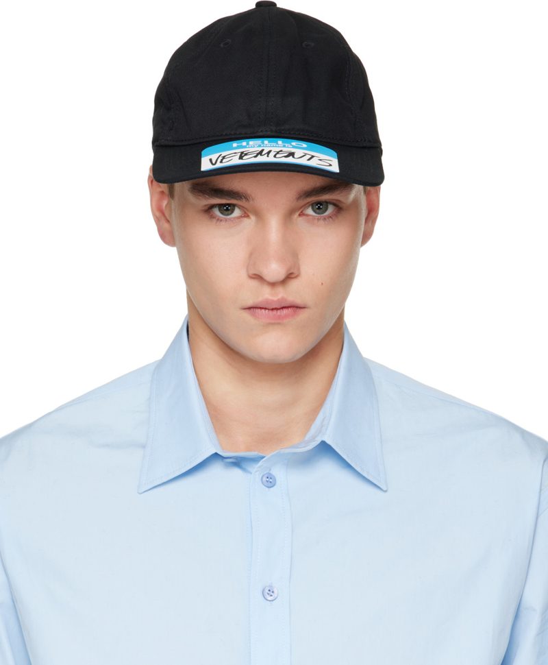 Black My Name Sticker Cap 262669M139004