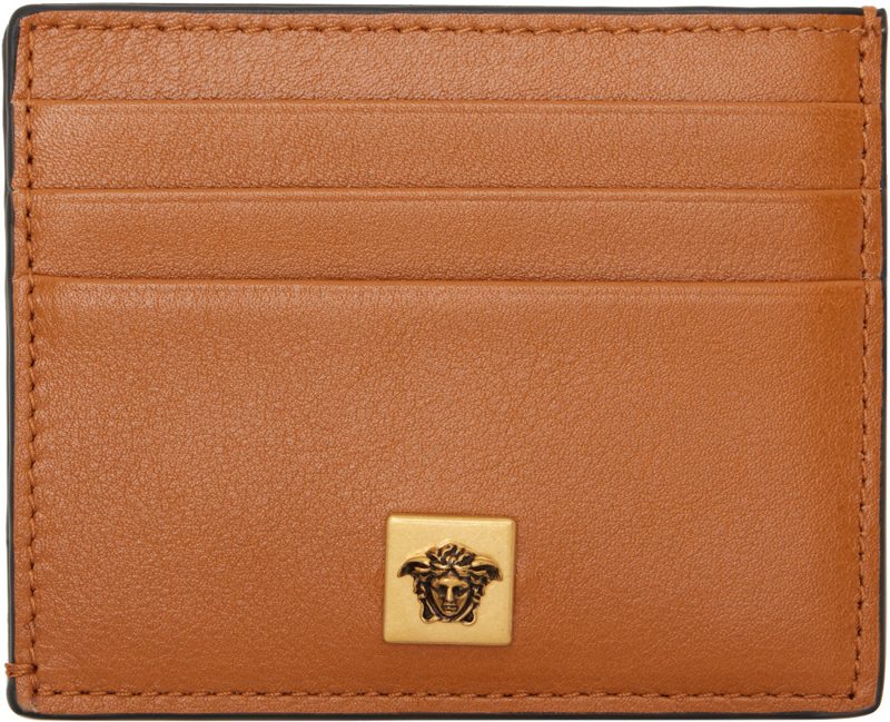 Tan Severine Leather Card Holder 262404M164005