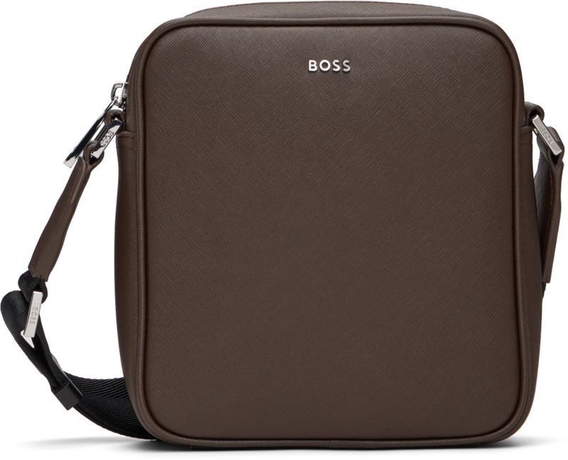 Brown Logo Lettering Reporter Bag 262085M170042