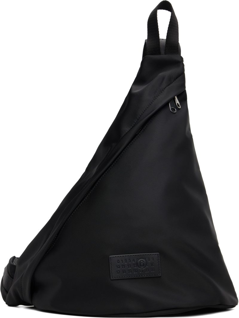 Black Nylon Sling Crossbody Backpack 262188M170005