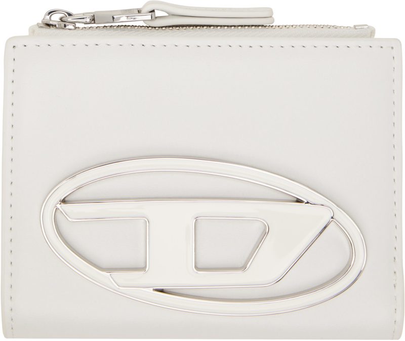 White Logo Plaque Small Leather Wallet 262001F040004