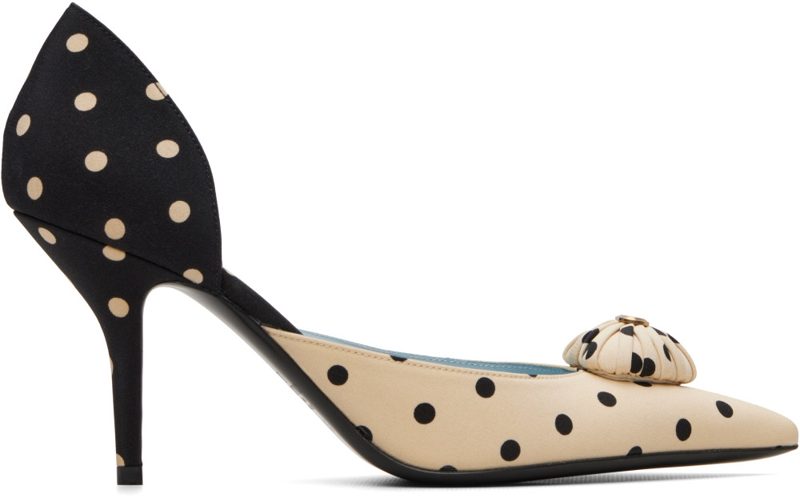 Garavani Beige & Black Plus De Pois DOrsay Heels 262807F122020