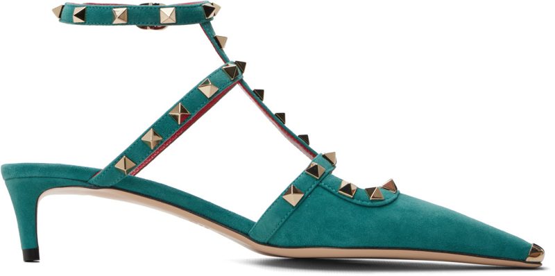 Garavani Green Rockstud Court 40mm Heels 262807F122015