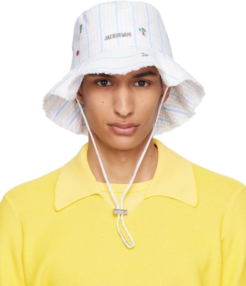White & Blue The Artichaut Bucket Hat 261553M140004