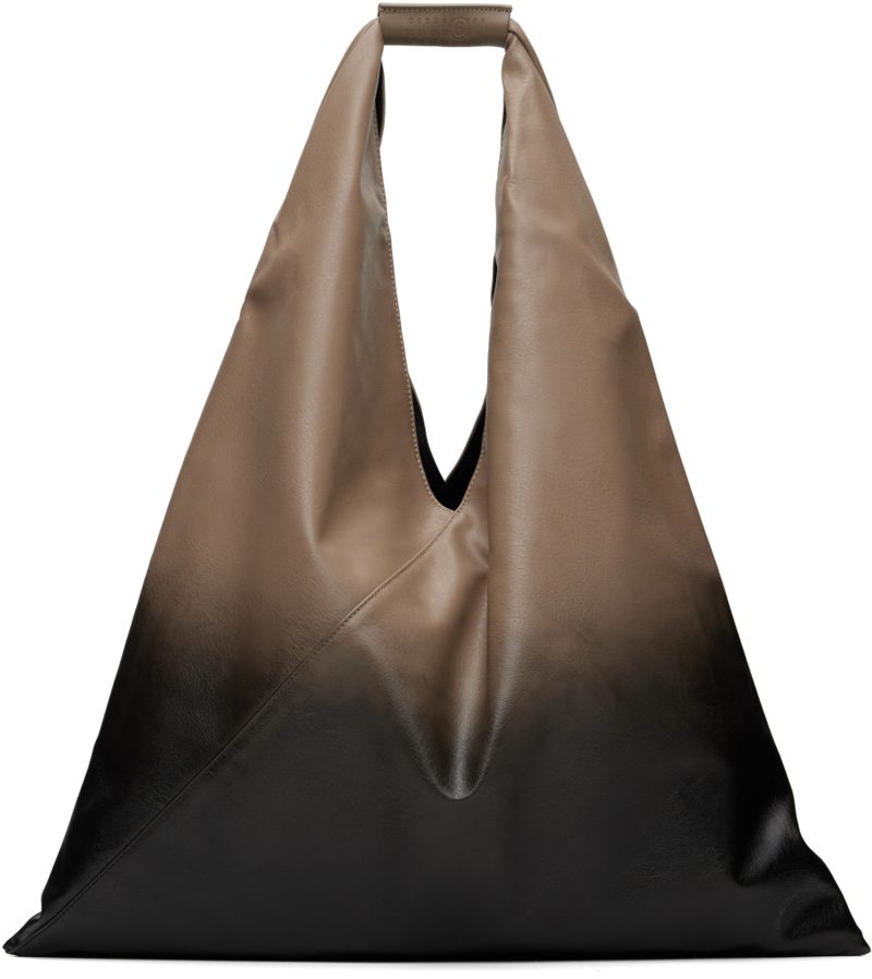 Black & Taupe Classic Medium Tote 262188M172009