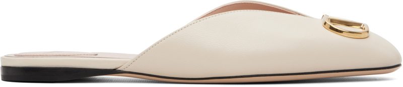 Garavani Beige VLogo Signature Nappa Mule Flats 262807F121001