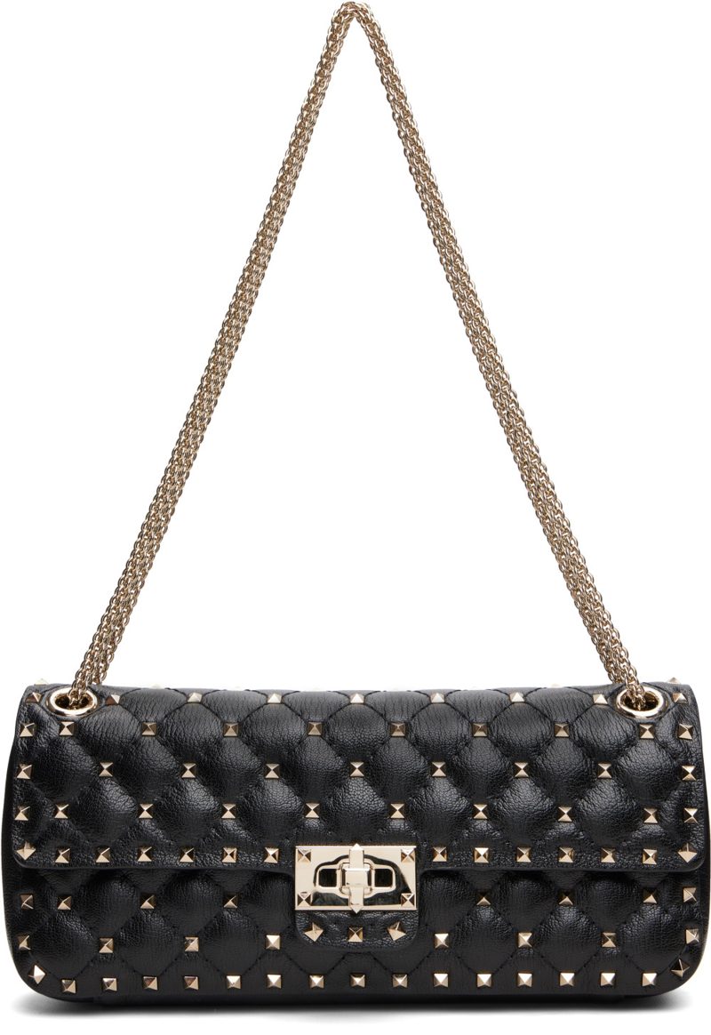 Garavani Black Rockstud Spike Medium Shoulder Bag 262807F048041