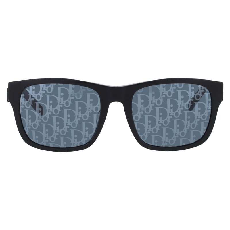 B23 S2F Blue Mirror Logo Square Mens Sunglasses DM40055F 01X 58_Shiny Black