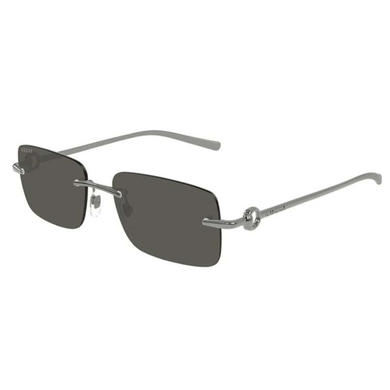 Grey Rectangular Mens Sunglasses GG1703S 001 55