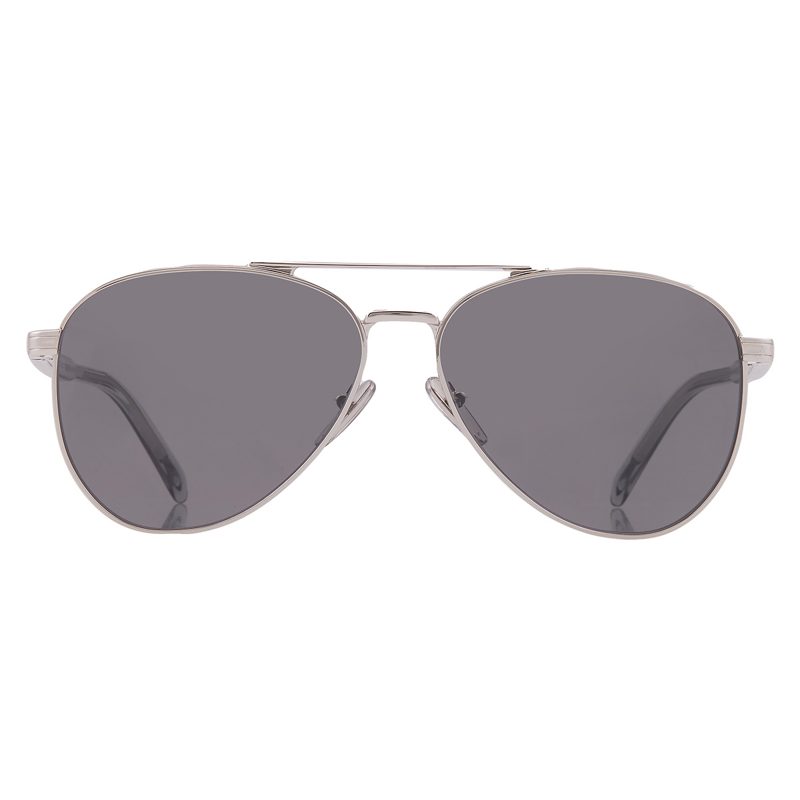 Dark Grey Flash Silver Pilot Mens Sunglasses PR A58S 1BC175 61