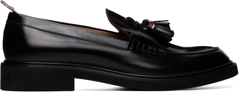 Black Polished Calf Tassel Loafers 271381F121001