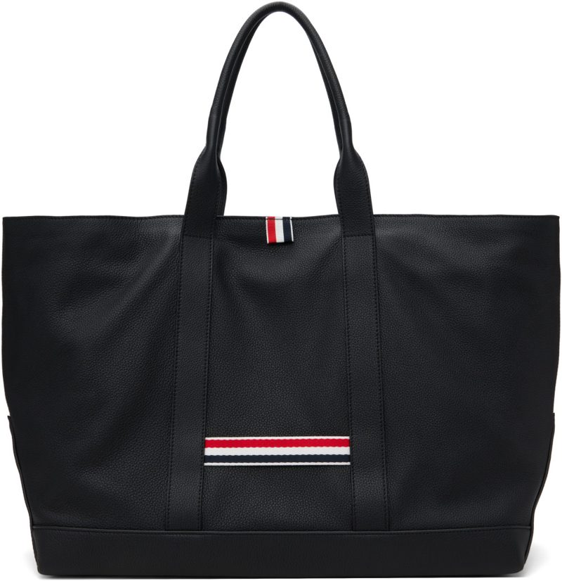 Black Soft Pebble Grain Leather Medium Tool Tote 271381F049000