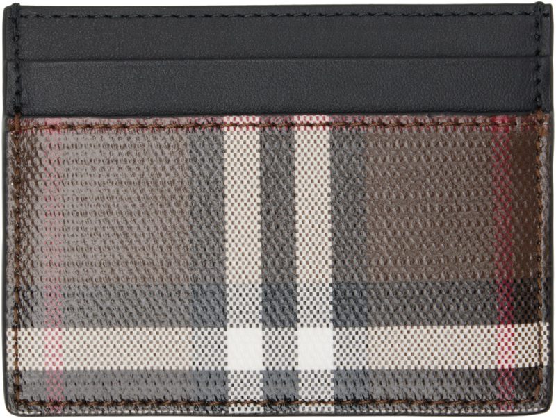 Brown Check Card Holder 262376F037004