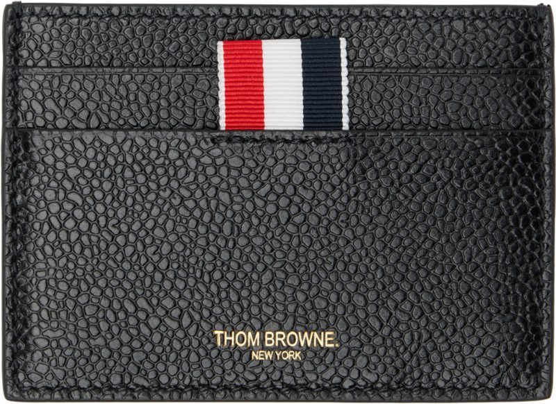 Black Pebble Grain Double Sided Card Holder 271381F037000