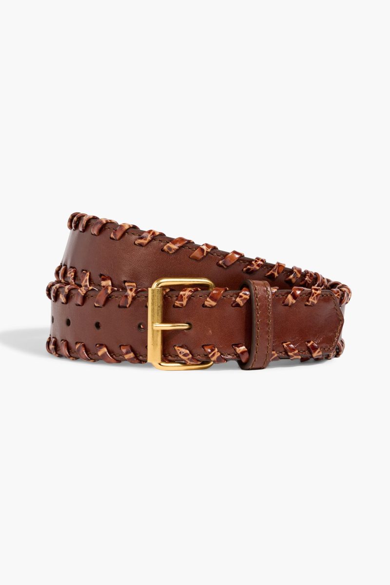 Whipstitched Leather Belt