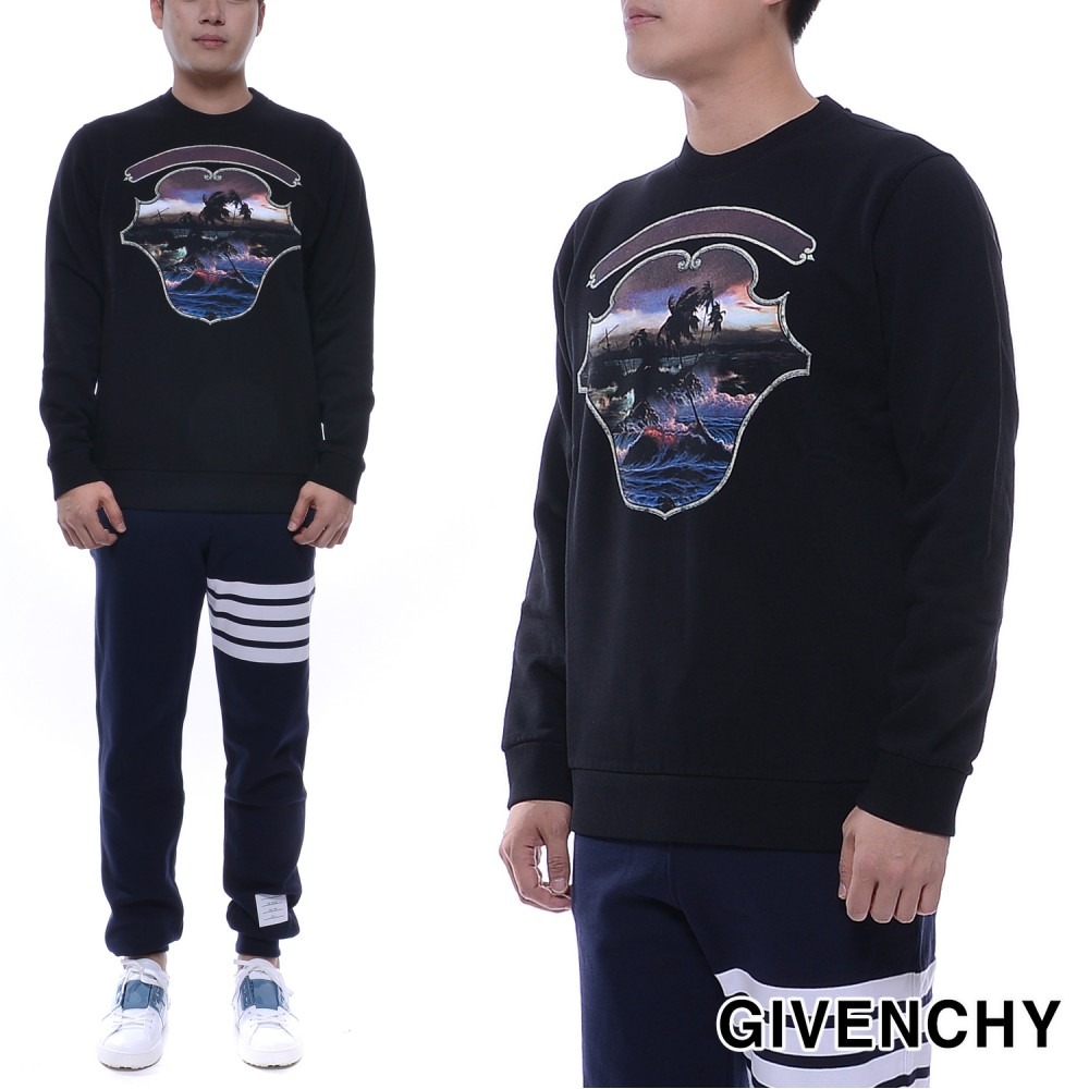 17FW 남성 하와이 프린팅 맨투맨 티셔츠 (17F7317653_001_17F)