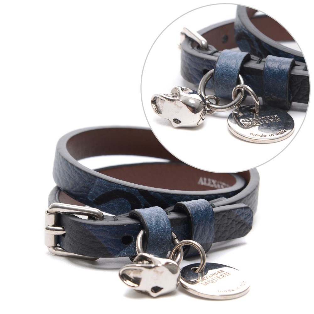 18SS 여성 더블랩 실버스컬 팔찌 (497152_0H50Y_4006_18S)