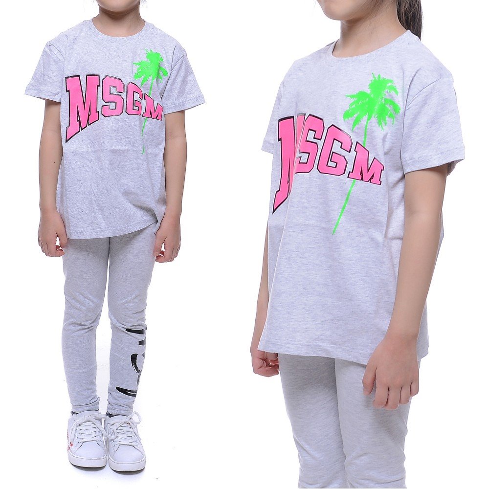 20SS MSGM 화와이안 야자수 반팔 티셔츠 (022086_101_20S)