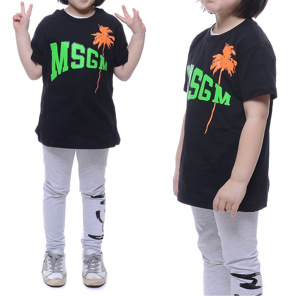 20SS MSGM 화와이안 야자수 반팔 티셔츠 (022086_110_20S)