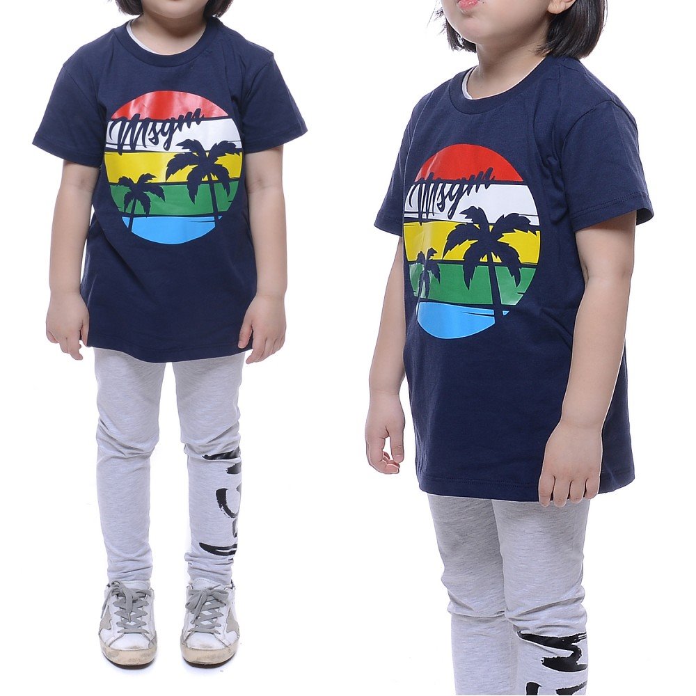 20SS MSGM 화와이안 야자수 반팔 티셔츠 (022441_060_20S)