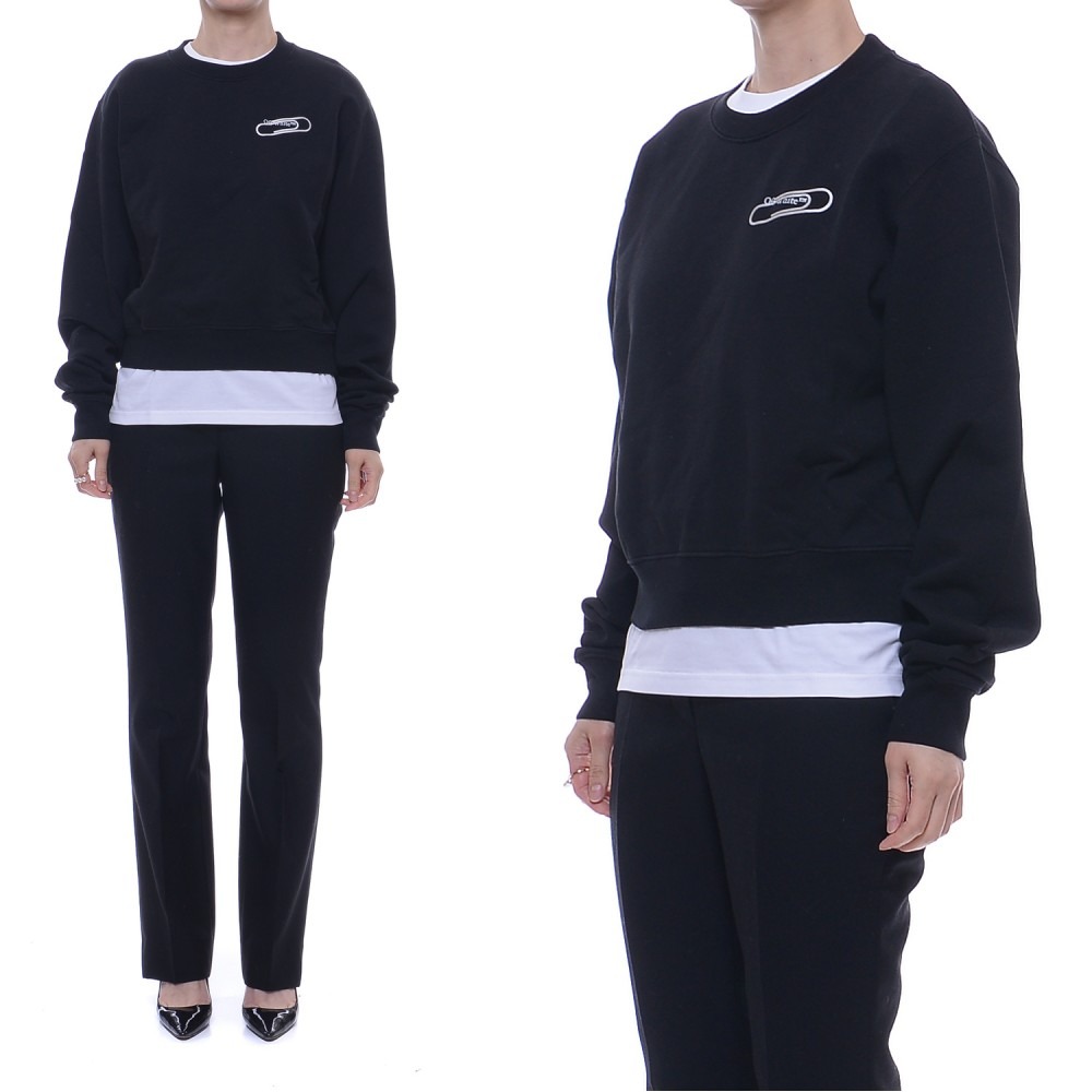 20FW 여성 클립 크롭 맨투맨 (OWBA026E20FLE001_1001_20F)