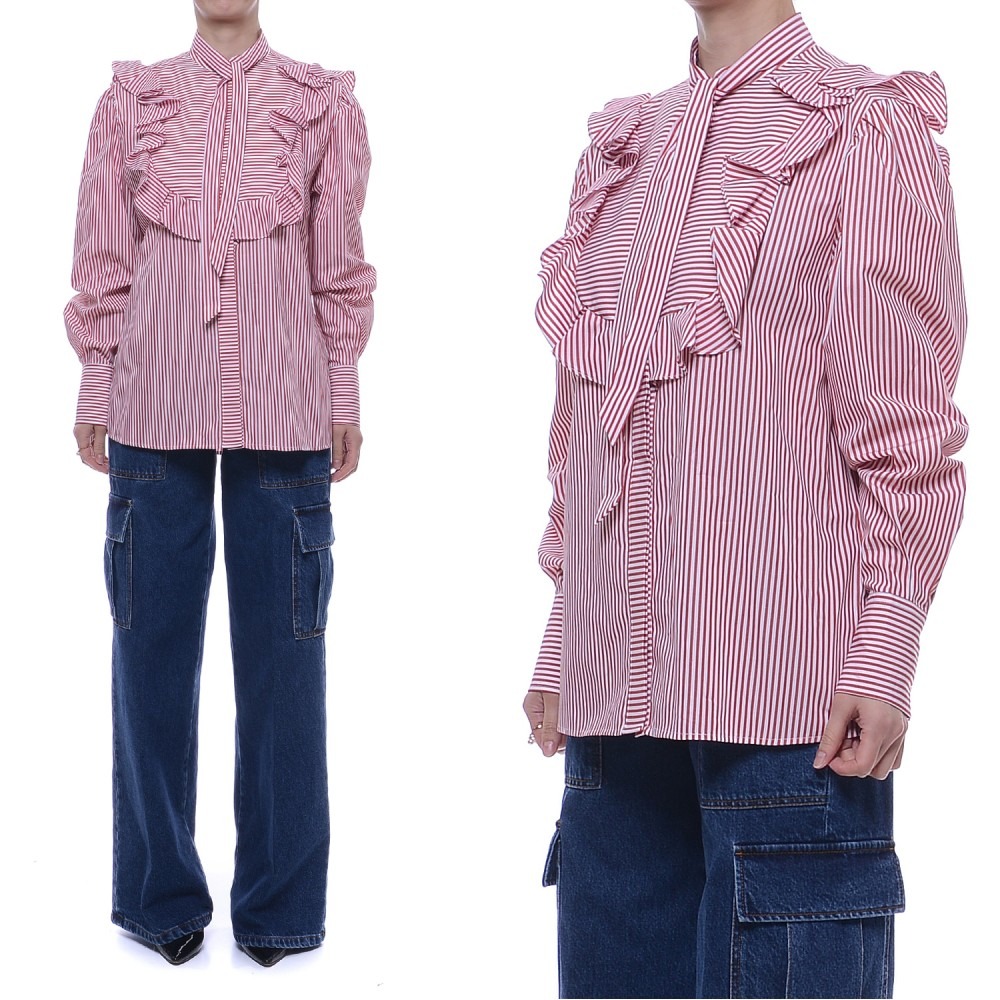20FW 여성 스트라이프 셔츠 (2941MDE10A_207674_18_20F)