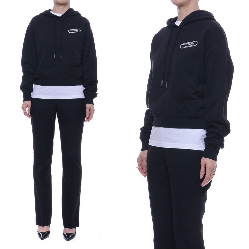 20FW 여성 클립 크롭 후드 티셔츠 (OWBB016E20FLE001_1001_20F)