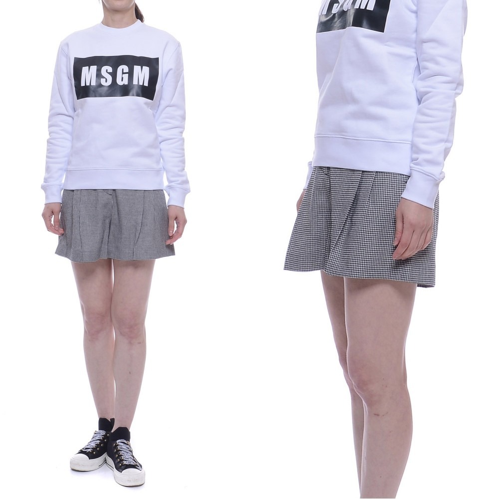 20FW 여성 MSGM 체크 쇼츠 (2941MDB08_207518_99_20F)