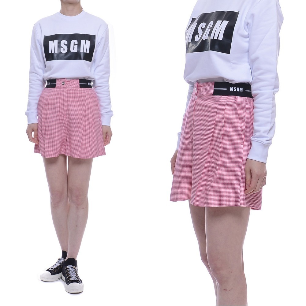 20FW 여성 MSGM 체크 쇼츠 (2941MDB08_207518_14_20F)