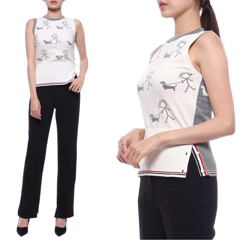22SS Women's Mrs Tom Hector Intarsia Sleeveless Knit (FKV150F_Y3015_996_22S)