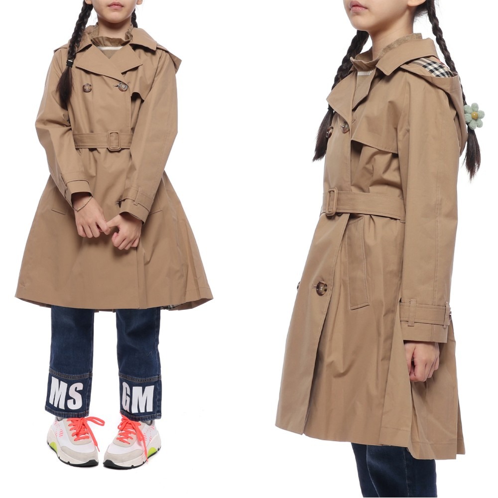22FW 디태처블 후드 플리츠 트렌치코트 (8053878_ARCHIVE_BEIGE_22F)