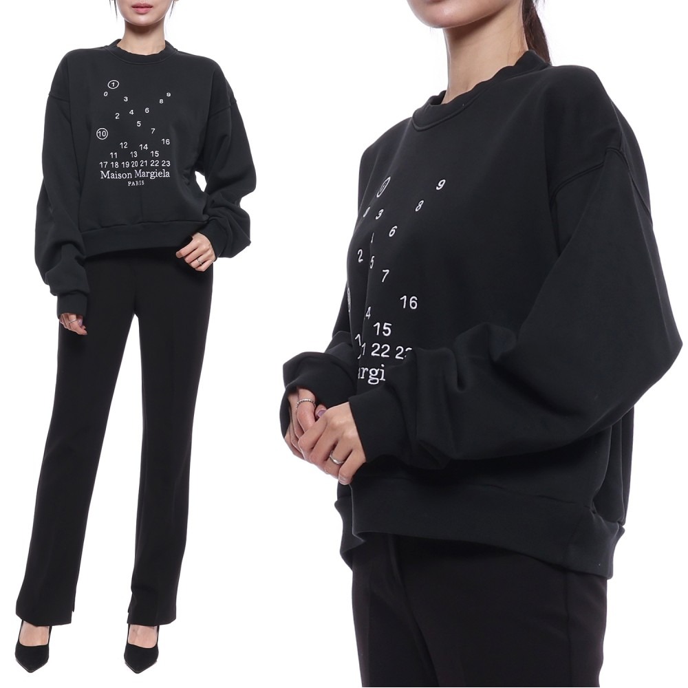22FW 여성 넘버링 로고 맨투맨 (S51GU0118_S25540_900_22F)