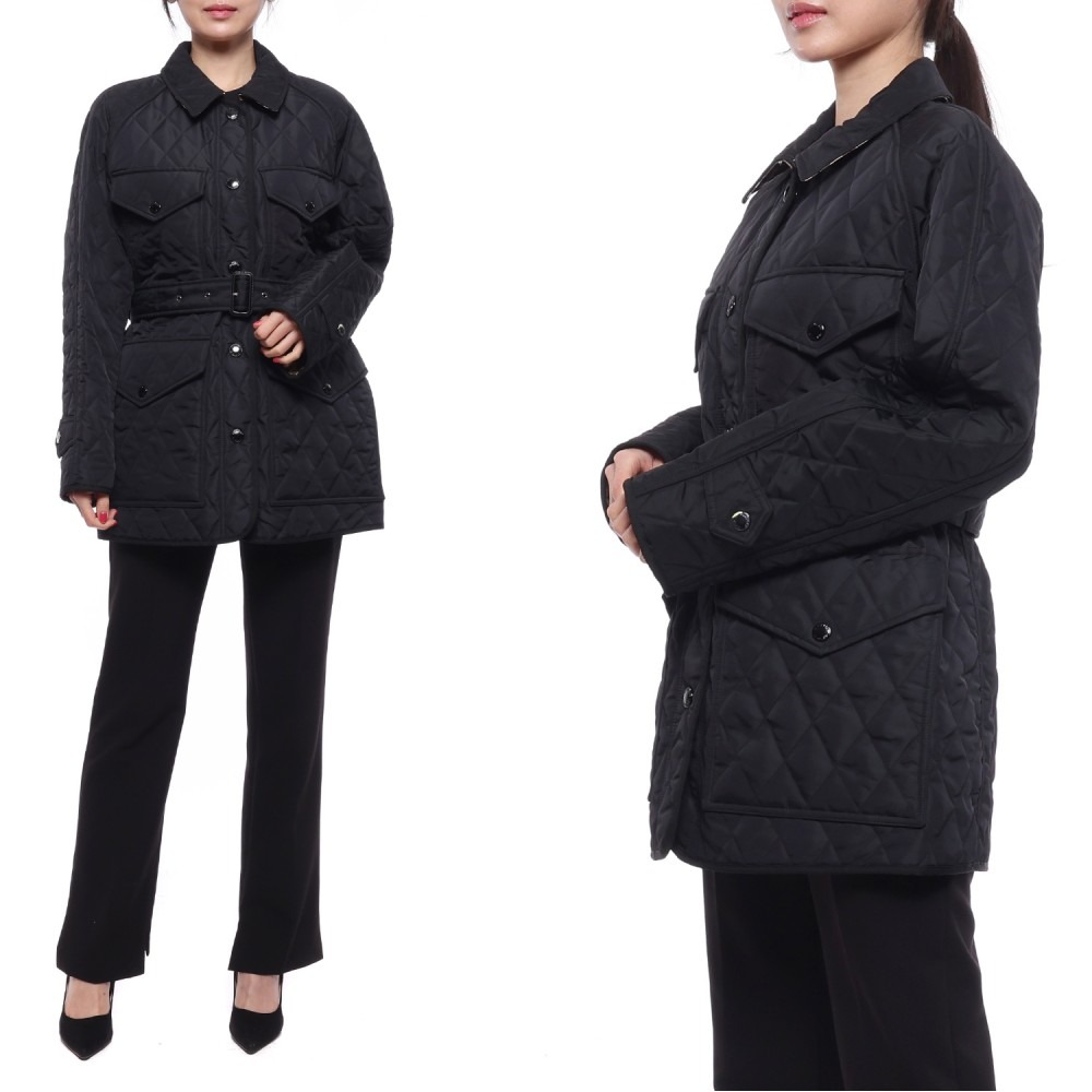 23SS 여성 다이아몬드 퀼팅 필드 재킷 (8034122_BLACK_23S)
