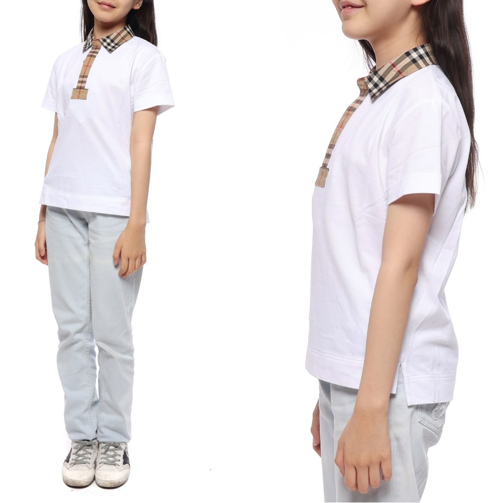23SS 빈티지 체크 피케 반팔티셔츠 (8051774 WHITE 23S)