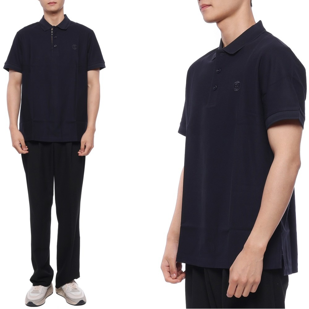 23SS 남성 모노그램 자수 폴로 반팔티셔츠 (8055227 COAL BLUE 23S)