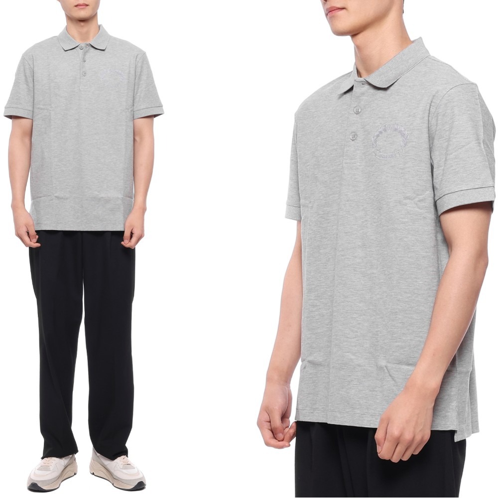 23SS 남성 로고 자수 폴로 반팔티셔츠 (8068727 PALE GREY MELANGE 23S)