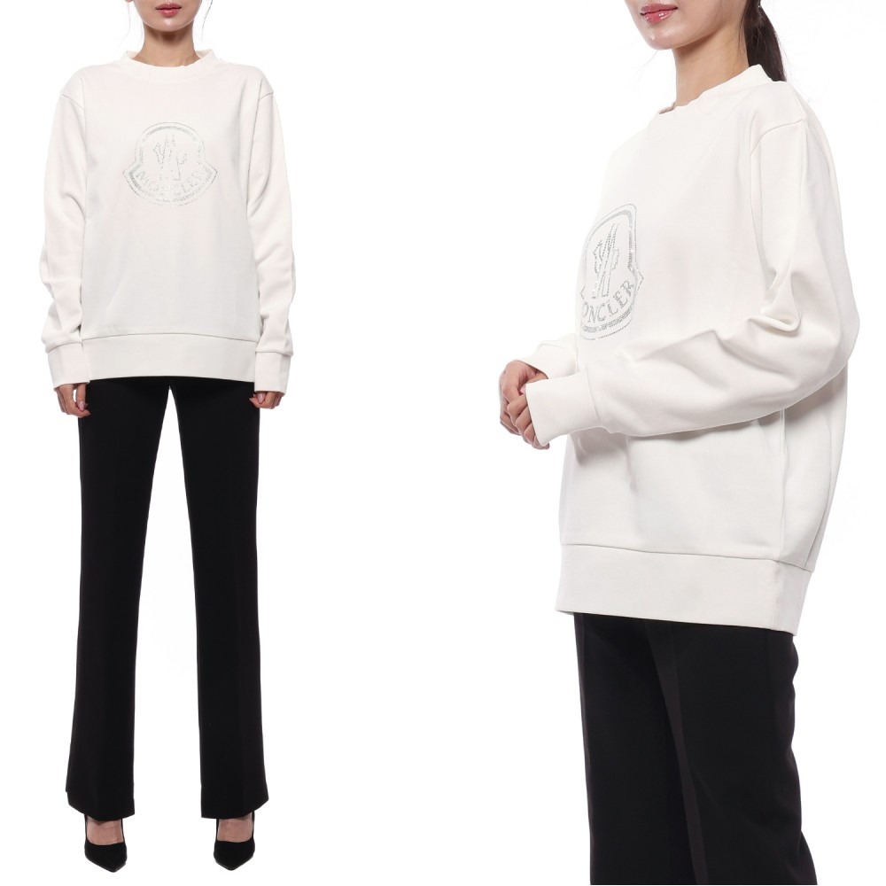 23FW 여성 크리스탈 로고 맨투맨 (8G00053 899TR 033 23F)