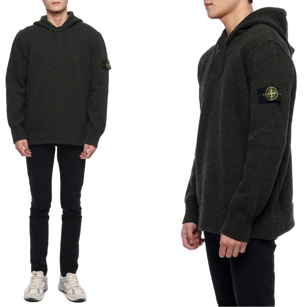 23FW 남성 와펜 패치 후드 니트 (7915559A4 V0029 23F)