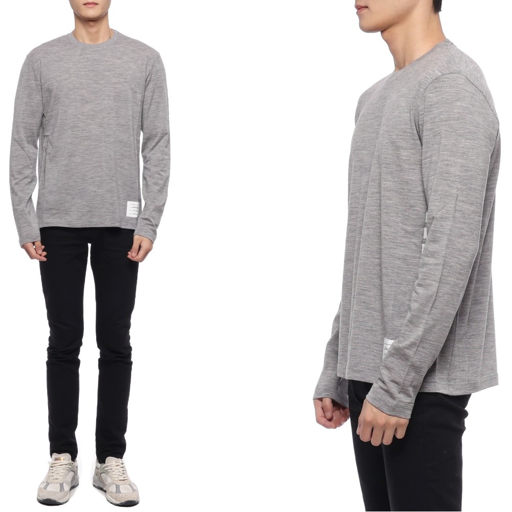 23FW 남성 로고 패치 울 니트 (MJS218A J0084 055 23F)