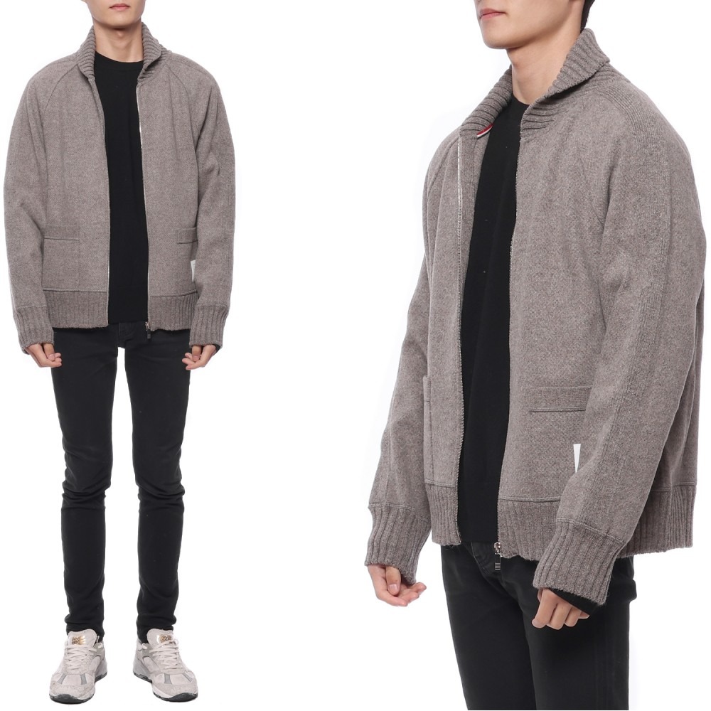 23FW Men's Alpaca Wool Zipper Bomber Jacket (MJT391A J0090 215 23F)