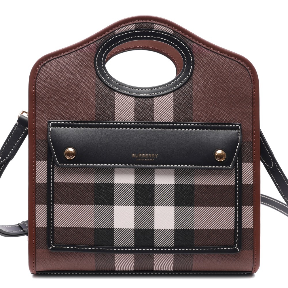 24SS 여성 체크 포켓 미니 토트숄더백 (8071386 DARK BIRCH BROWN 24S)
