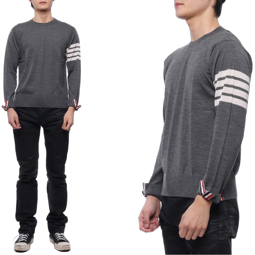 24SS 남성 사선 완장 울 니트 (MKA002A Y1014 038 24S)