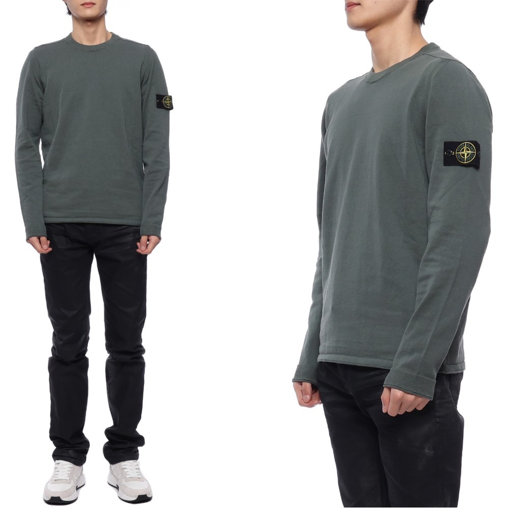 24SS 남성 와펜 패치 롤업 크루넥 니트 (8015532B9 V0059 24S)