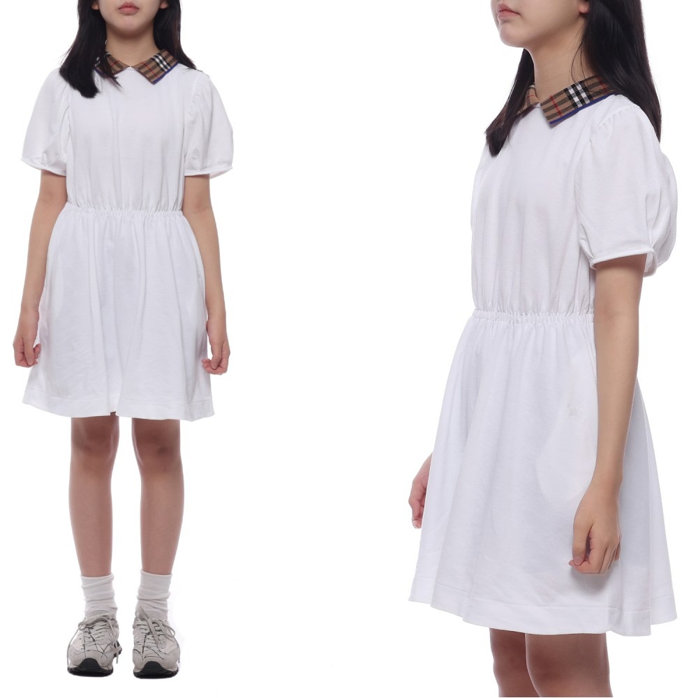 24SS 체크 카라 폴로 원피스 (8073165 WHITE 24S)