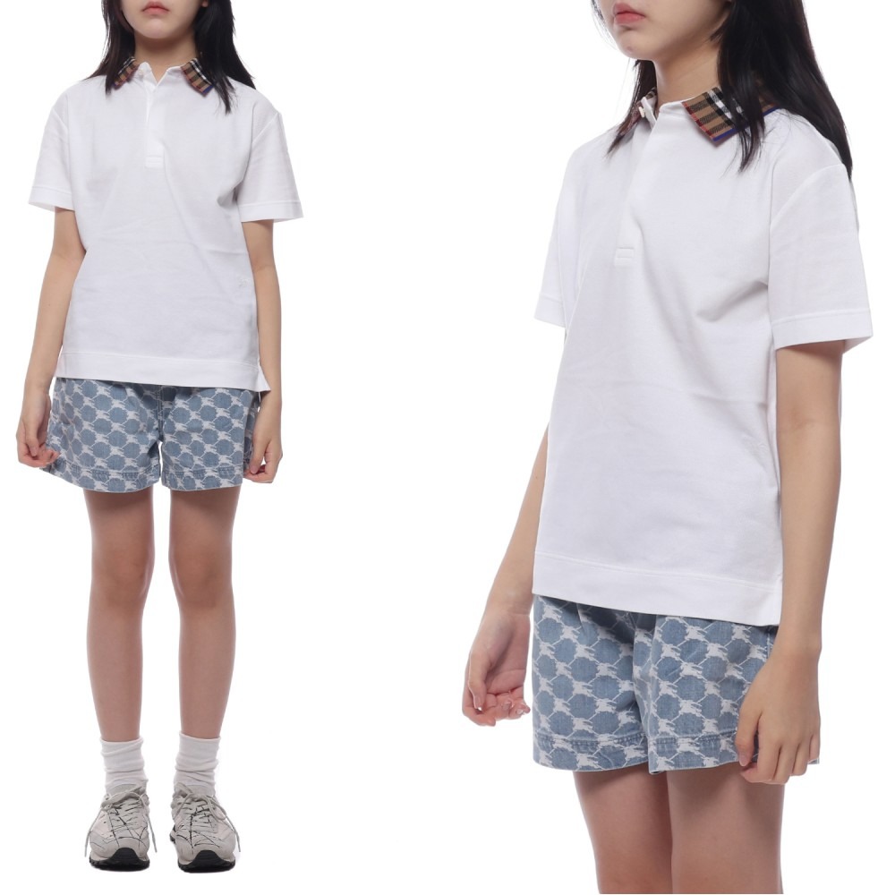 24SS 체크 카라 폴로 반팔티셔츠 (8073160 WHITE 24S)