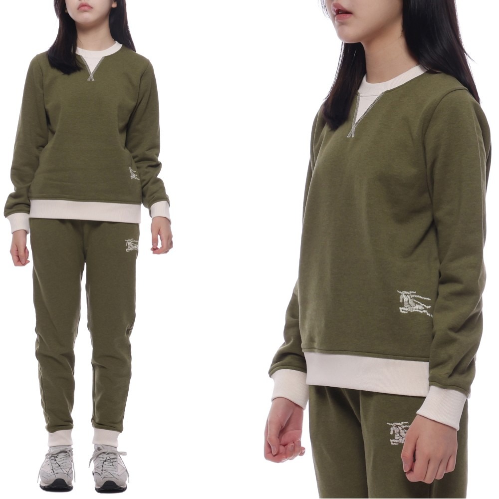 24SS EKD 자수 투톤 맨투맨 (8078312 DARK KHAKI GREEN MELANGE 24S)