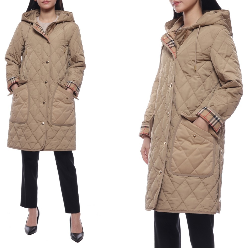 24SS 여성 록스비 퀼팅 후드 코트 (8072672 ARCHIVE BEIGE 24S)